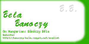 bela banoczy business card